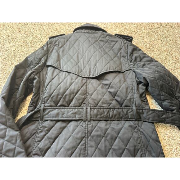 SAKS FIFTH AVENUE Quilted, Double breasted Trench Coat, size women's LG - Picture 12 of 16
